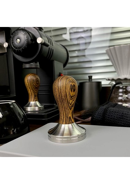 Altın Sandal Ağacı Stili 53 mm Kahve Sabotaj Altın Sandal Ağacı Sap 304 Paslanmaz Çelik Kahve Tozu Çekiç Espresso Cafe Araçları Barista (Yurt Dışından) fiyatları