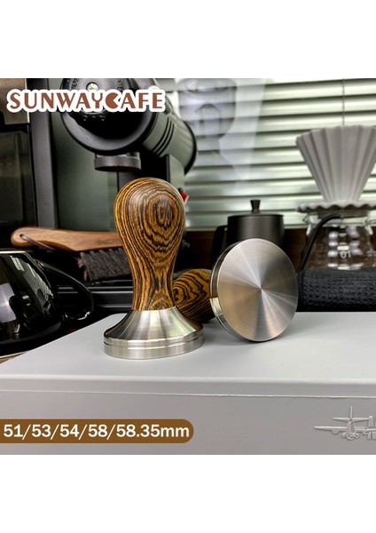 Altın Sandal Ağacı Stili 53 mm Kahve Sabotaj Altın Sandal Ağacı Sap 304 Paslanmaz Çelik Kahve Tozu Çekiç Espresso Cafe Araçları Barista (Yurt Dışından) fırsatları