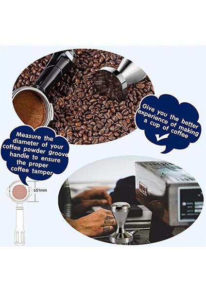 Blacktantamper 51 mm Stili Iyounice Kahve Sabotaj Espresso Sabotaj mm Alüminyum Alaşımlı Kahve Mat Paslanmaz Çelik Kahve Çekme Çiçek Fincan (Yurt Dışından) modelleri