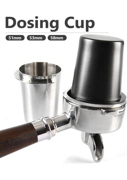 Siyah Stil 51 mm mm Paslanmaz Çelik Dozajlama Fincan Kahve Koklama Kupa Toz Besleyici Fit Espresso Makinesi Portafilter Kahve Sabotaj Tozu (Yurt Dışından) fiyatları