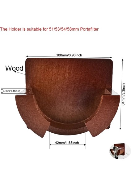 Ahşap Tutucu Stili mm Kahve Dağıtıcı ve Kurcalama, Çift Kafa Kahve Düzleştirici Uyar, Ayarlanabilir Derinlik - Profesyonel Espresso El Kurcalamaları (Yurt Dışından)