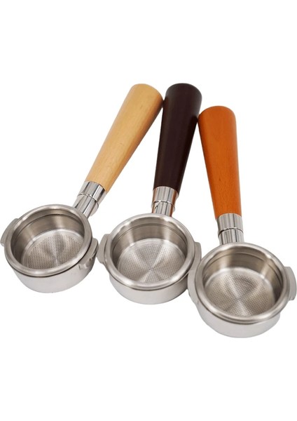 Mıknatıs Tarzı Altın 54MM Breville Delonghi Krups Kahve Dipsiz Portafiltre Dozaj Halkası Espresso Kahve Hunisi Ahşap Saplı Filtre Tutucu mm (Yurt Dışından)
