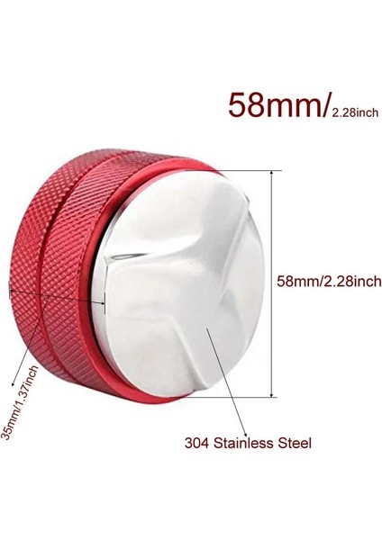 Kırmızı 58MM Tarzı Gıda Sınıfı mm Espresso Kahve Sabotaj Kahve Çekme Fincan Basın Düz Taban Barista Aksesuarları (Yurt Dışından)