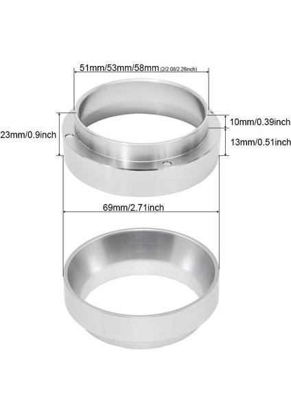 Altın Dozaj Halkası Stili 54L53MM mm Paslanmaz Çelik Dipsiz Portafilter Kahve Espresso Makinesi Kolu Dozaj Halkası (Yurt Dışından)