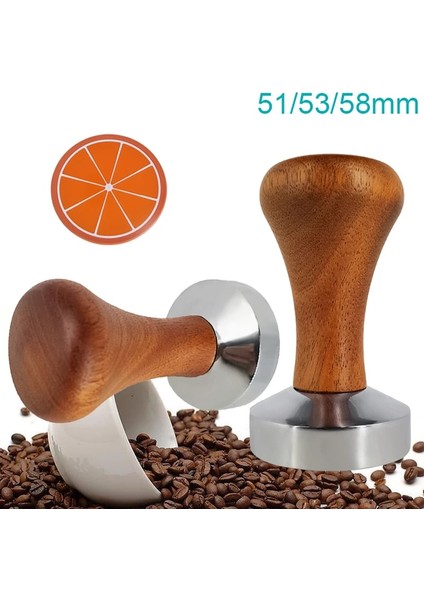 304SS Filtre Tutucu Stili Kahve Sabotaj Düz Tamper Tabanı Barista Espresso Presi, Silikon Mat Dozaj Halkası Toz Bardağı (Yurt Dışından)
