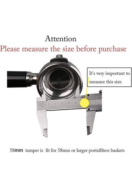 Tamper Mat Stili 53 mm Espress Kahve Tamper, Paslanmaz Çelik Düz ve Dalgalı Taban (Yurt Dışından)