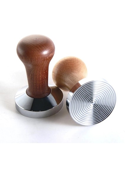 Tamper Mat Stili 53 mm Espress Kahve Tamper, Paslanmaz Çelik Düz ve Dalgalı Taban (Yurt Dışından)