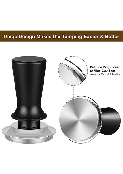 Siyah Stil 53MM Kalibre Edilmiş Espresso Kahve Tamper, Yaylı Pozisyon Sınırlı Tasarım Sabit Basınçlı El Sabotaj (Yurt Dışından) indirimleri