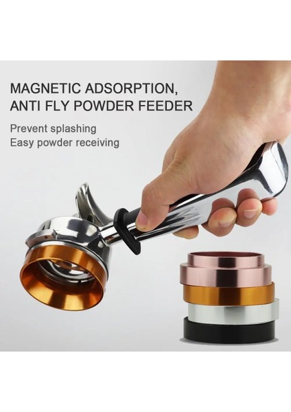 Altın 58 mm Stili mm Manyetik Portafiltreler Kahve Halkası Alüminyum Espresso Dozaj Halkası Espresso Kahve Değirmeni Dozaj Halkası Huni Kahve Gereçleri (Yurt Dışından)