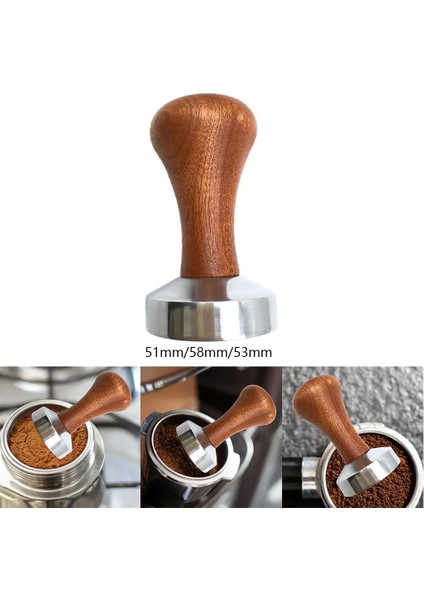 58 mm Tarzı mm Kahve Sabotaj Tozu Distribütörü Profesyonel Ahşap Saplı Aksesuarlar El Tamperleri Barista Için Kahve Distribütörü (Yurt Dışından) fiyatları