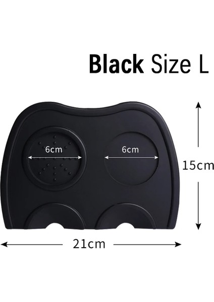 Siyah Beden L Tarzı Espresso Kahve Sabotaj Mat Yivli Kahve Kurcalama Köşe Mat Pad Kaymaz Gıda Güvenli Silikon Kauçuk Cof Ware Tamping Mat (Yurt Dışından)