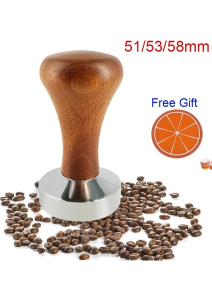 Ss Kaşık Stili Düz Tamperler Baz Basın Barista Espresso Kahve Tamper, Silikon Mat Dozaj Halkası ile Toz Bardak (Yurt Dışından)