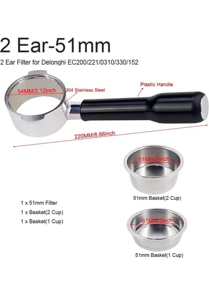 2kulak 51MM Filtre P2 Stili Kahve Tutucu Taban Standı mm Kahve Portafilter Filtre Barista Aksesuarları Kahve Filtreleri Distribütör Dış Müdahale Mat (Yurt Dışından)