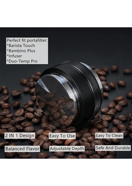 Paspas Tarzı 53 mm mm Kahve Sabotaj Kahve Dağıtımı Ayarlanabilir Paslanmaz Çelik Espresso Sabotaj Eğimleri Taban Kahve Araçları Aksesuarları (Yurt Dışından) fırsatları