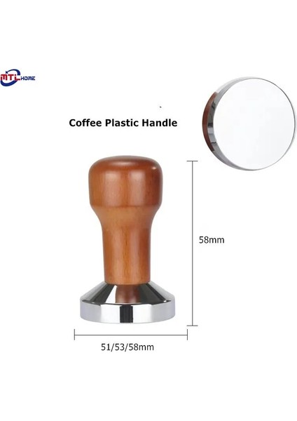 Abs Kolu Koyu Stil 53 mm Paslanmaz Çelik Kahve Sabotaj Chacate Preto Ahşap Saplı Kahve Tozu Çekiç Cafe Aksesuarları (Yurt Dışından)