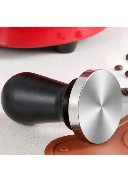 Siyah Stil 51 mm mm Kalibre Edilmiş Basınç Kahve Tamper Espresso Elastik Kompaktör Paslanmaz Çelik Kahve Tozu Çekiç Alüminyum Saplı (Yurt Dışından) modelleri