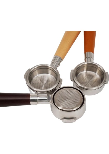 Gümüş Tarzı 58MM Breville Delonghi Krups Kahve Dipsiz Portafiltre Dozaj Halkası Espresso Kahve Hunisi Ahşap Saplı Filtre Tutucu mm (Yurt Dışından) modelleri