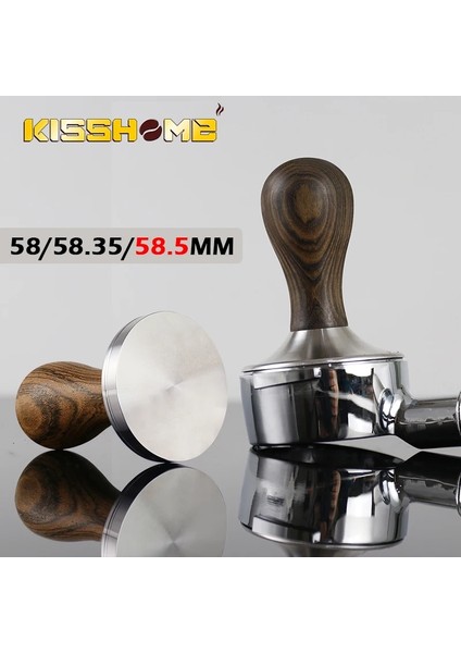 Sadece Temel Stil 58,5 mm Ahşap Saplı Kahve Sabotaj Espresso Tozu Çekiç Paslanmaz Çelik Kahve Araçları Portafilter Için Barista (Yurt Dışından) fiyatları