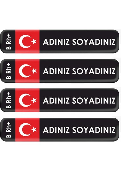 Hediyene Bak Kan Grubu Kask Set Sticker Kişiye Özel Etiket Motor Bisiklet Araba