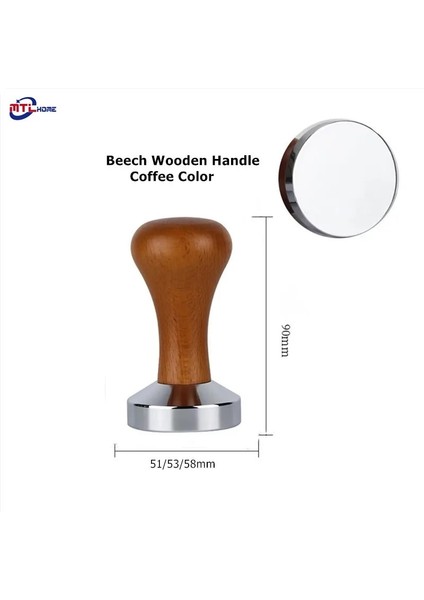 Kayın Sapı Koyu Stil 58 mm Paslanmaz Çelik Kahve Sabotaj Chacate Preto Ahşap Saplı Kahve Tozu Çekiç Cafe Aksesuarları (Yurt Dışından)
