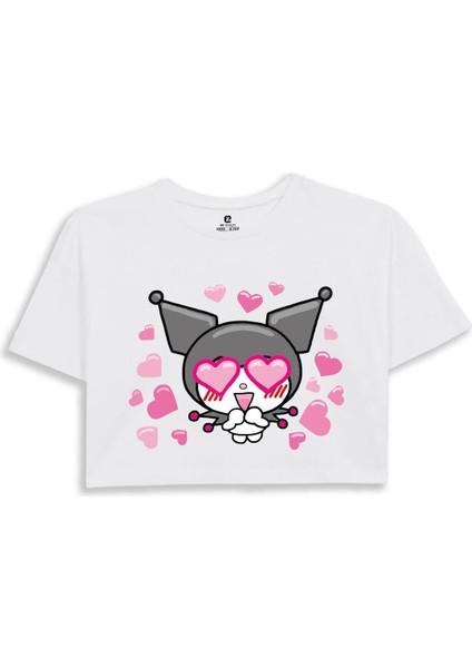 Ez Design Kuromi Baskılı Crop Tshirt