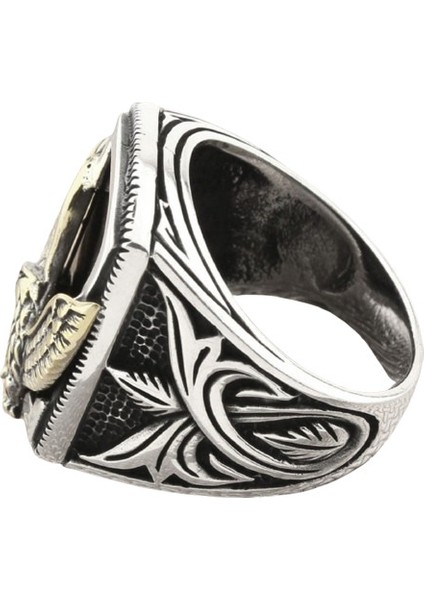 Erkek Yüzük Gümüş 925 Ayar Turkuaz Taşlı modelleri