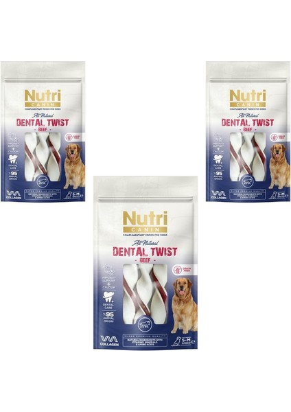 Dental Twist Biftekli Diş Sağlığı Köpek Ödülü 80 gr x 3 Adet et