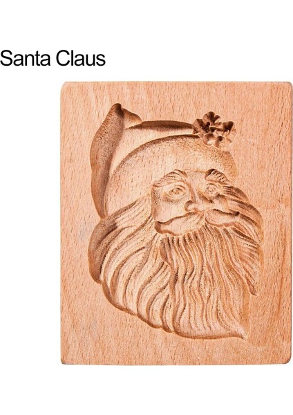 Noel Baba Tarzı Ahşap Kurabiye Kalıbı Kesici Dıy Zencefilli Kurabiye Kalıpları Basın 3D Kek Kabartma Pişirme Kalıbı Gül Çiçek Kesici Fırın Aletleri (Yurt Dışından)