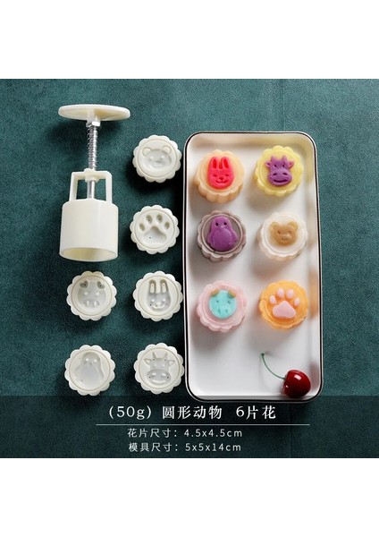 6 FANIMAL50G Stili Sonbahar Ortası Ay Kek Kalıbı Yapma Modeli Baskı Ekipmanları Buz Cilt Maş Fasulyesi Kek Tatlı Elle Preslenmiş Yapışmaz Ev Ay (Yurt Dışından)