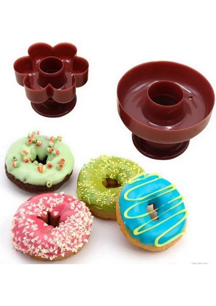 Yuvarlak Stil Dıy Donut Kesici Maker Formu Donuts Için Kurabiye Kek Ekmek Kalıp Ekmek Tatlıları Için Yuvarlak Çiçek Şekilli Mutfak Aletleri Cihazı (Yurt Dışından) fiyatları