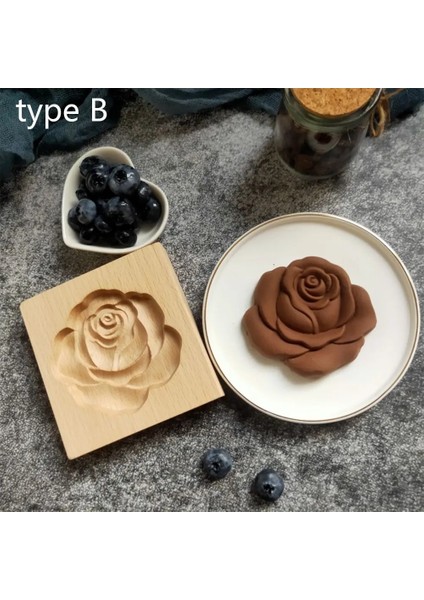 B2 Stili Yazın Ahşap Kurabiye Kalıbı Kesici Dıy Zencefilli Kurabiye Kalıpları Basın 3D Kek Kabartma Pişirme Kalıbı Gül Çiçek Kesici Fırın Aletleri (Yurt Dışından)