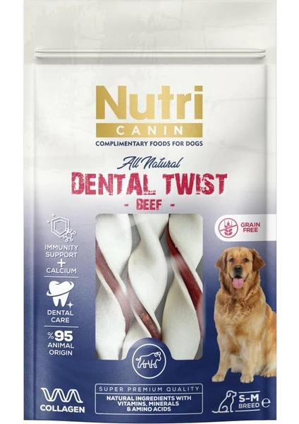 Nutri Canin Dental Twist Biftekli Diş Sağlığı Köpek Ödülü 80 gr