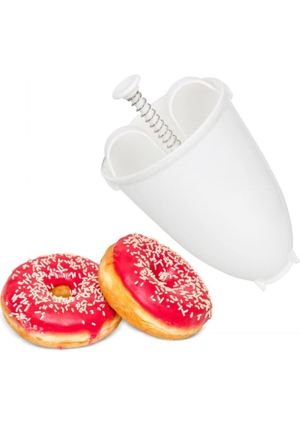 Plastik Hafif Donut Makinesi Donut Maker Kılavuzu Kolay Hızlı Taşınabilir Waffle Dispenseri Derin Kızartma Donut Kalıbı (Yurt Dışından)