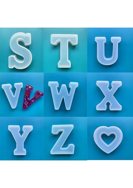 N Tarzı L018DIY Parlak Yeniden Inç Büyük Standart Harf Alfabe Kalıbı A-Z Dev Harfler Silikon Kalıplar (Yurt Dışından)
