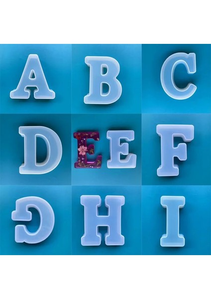 N Tarzı L018DIY Parlak Yeniden Inç Büyük Standart Harf Alfabe Kalıbı A-Z Dev Harfler Silikon Kalıplar (Yurt Dışından)