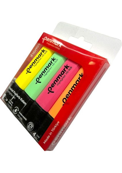 Fosforlu Kalem 4 Lü Asetat Karışık Renk Pastel 8683181701748 HS-505-4P 709701 fiyatları