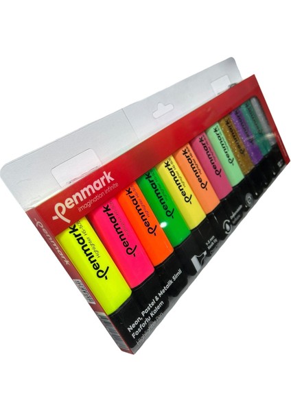 Fosforlu Kalem 12 Li Asetat Karışık Renk 4 Neon +4 Pastel+4 Simli 8683181701878 HS-505-12NPS 709698 fiyatları