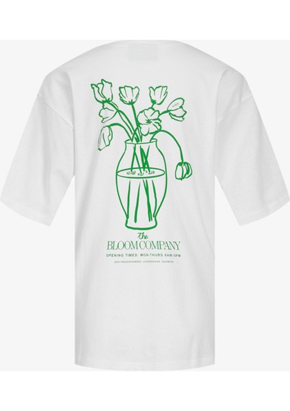 Jjxx Jxenya Kadın Beyaz T-Shirt 12252259-BRIGHTWHITEBLOOM