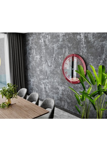 Camex Modern Tasarım Bordo Roma Rakamlı Duvar Saati modelleri