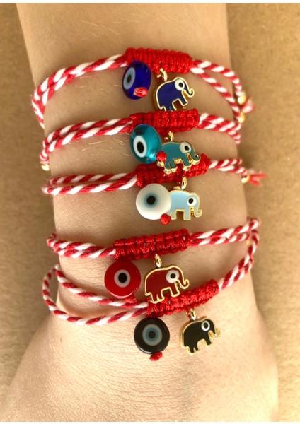 5’li Nazar Boncuklu Filli Marteniçka Bileklik Seti modelleri