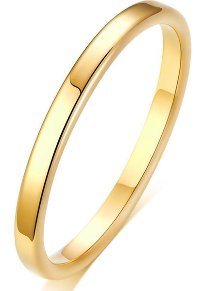 2mm Ince Parlak Düz Model Erkek Kadın Çelik Alyans Yüzük CL41