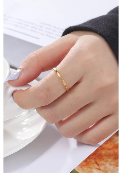 2mm Ince Parlak Düz Model Erkek Kadın Çelik Alyans Yüzük CL41 fırsatları