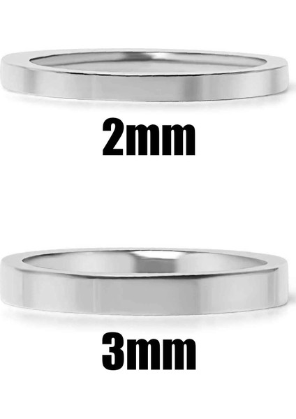 2mm Ince Parlak Düz Model Erkek Kadın Çelik Alyans Yüzük CL41 modelleri