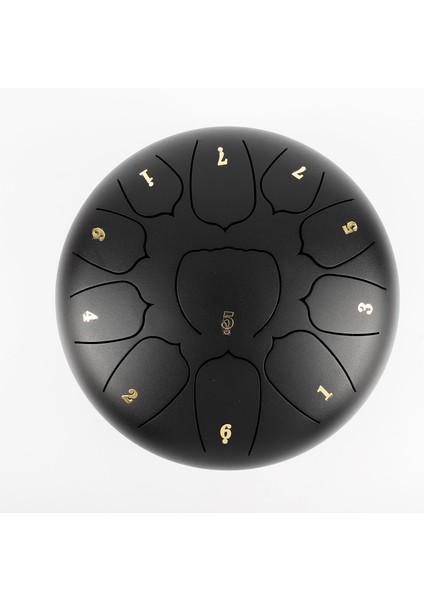 JTN-1011 10 Inç 11 Ses Ton Çelik Handpan Tongue Drum Davulu - Siyah