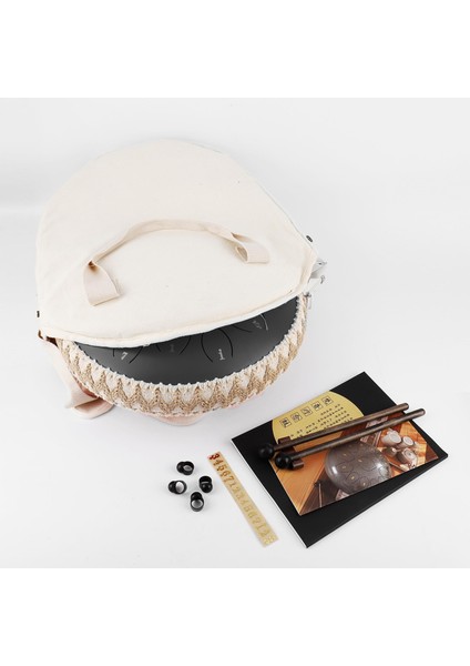 JTN-1415 14 Inç 15 Ses Ton Çelik Handpan Tongue Drum Davulu - Siyah