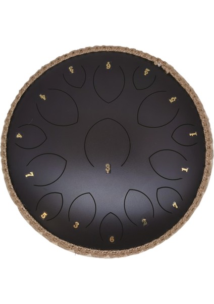 JTN-1415 14 Inç 15 Ses Ton Çelik Handpan Tongue Drum Davulu - Siyah