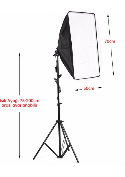 Cazipshop 4 Duylu 50x70 Softbox Sürekli Işık Seti Video Youtube