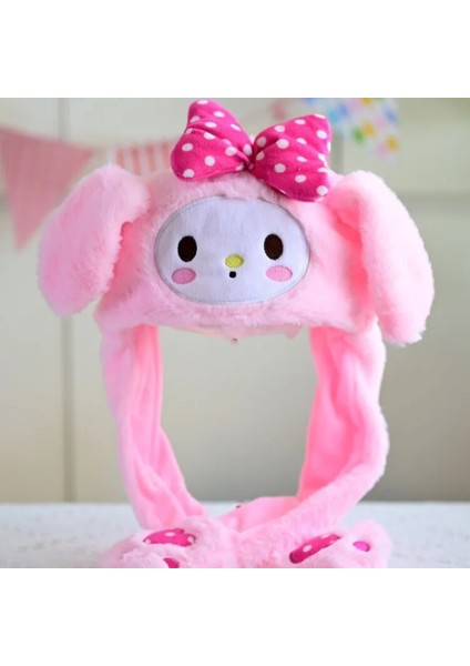 Işıklı Kulakları Hareket Eden Tavşan Pelüş Şapka Bere Bunny Pembe fiyatları