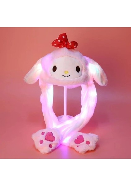 Işıklı Kulakları Hareket Eden Tavşan Pelüş Şapka Bere Bunny Pembe fırsatları