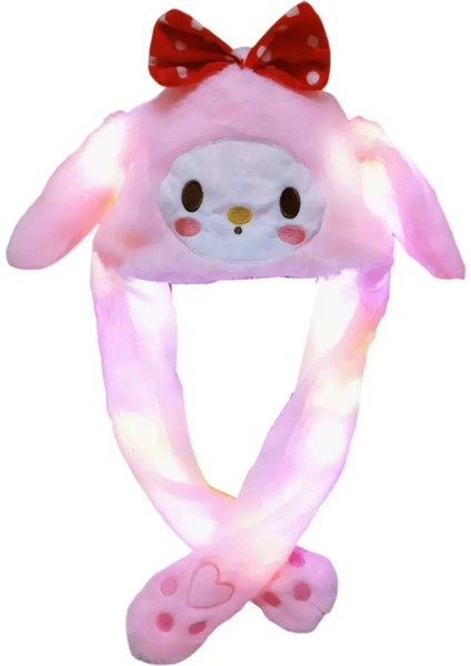 Işıklı Kulakları Hareket Eden Tavşan Pelüş Şapka Bere Bunny Pembe indirimleri